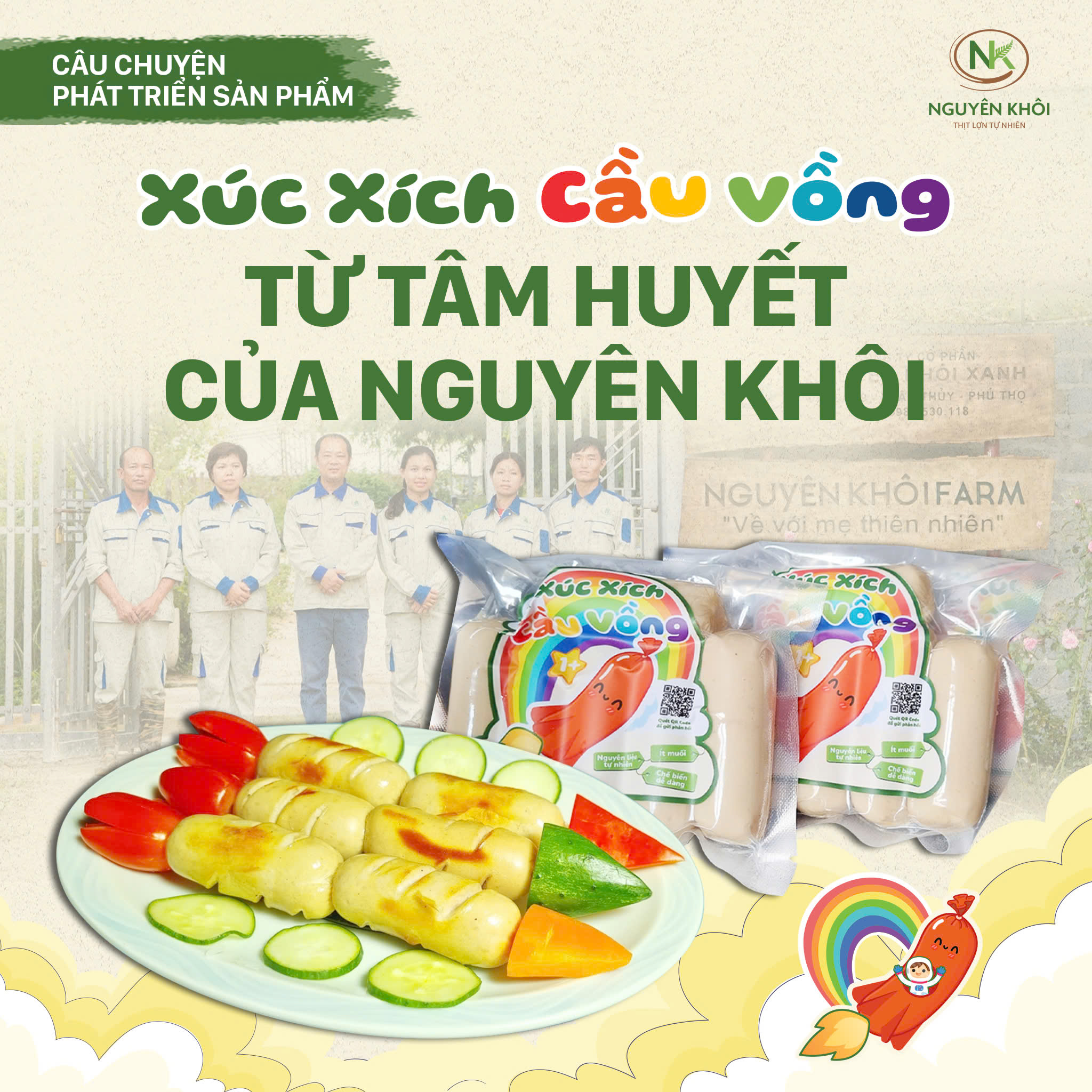 xúc xích cầu vồng Nguyên Khôi